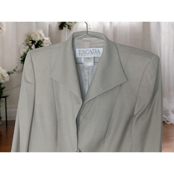 ESCADA by Margaretha Ley Blazer Jacket 100% Wool Silk Lining Size 38 - Picture 10 of 15